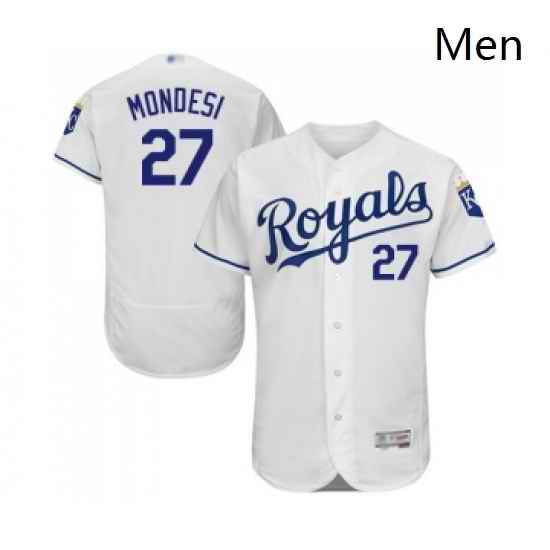Mens Kansas City Royals 27 Adalberto Mondesi White Flexbase Authentic Collection Baseball Jersey